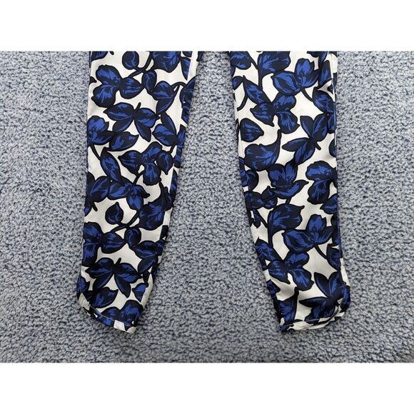 Banana Republic Floral Print Drapey Pants Size 8 Long Ankle Crop Colorful Blue - Picture 4 of 12